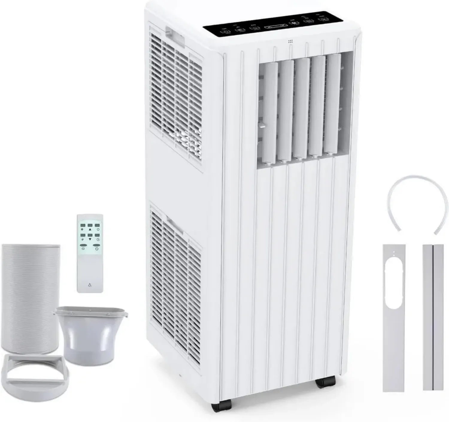 Climatiseur Portable 7000 BTU 3-en-1 avec Refroidissement Rapide, Déshumidification 36L/Jour, Ventilation à 2 Vitesses, Silencieux avec Mode Nuit, Écran LED et Télécommande, Minuterie 24H