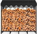 Étagère de stockage pour bois extérieur en métal avec housse protectrice - 185 x 70 x 185 cm - Capacité 2,4 m³