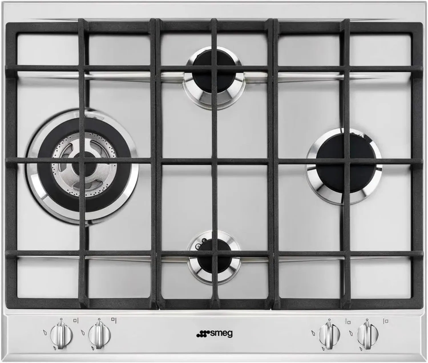 SMEG P261XGH Plaque de Cuisson à Gaz en Acier Inoxydable