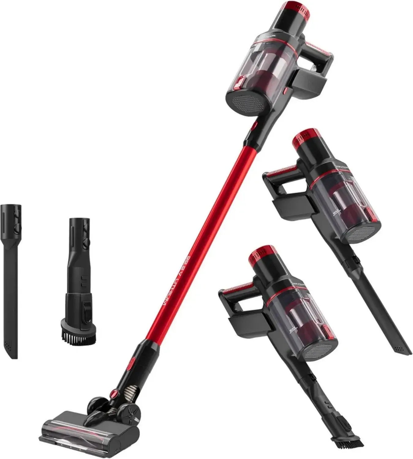 Aspirateur 2 en 1 PC-BS3136A Rouge Sans Fil, Écran LED, Filtration Efficace