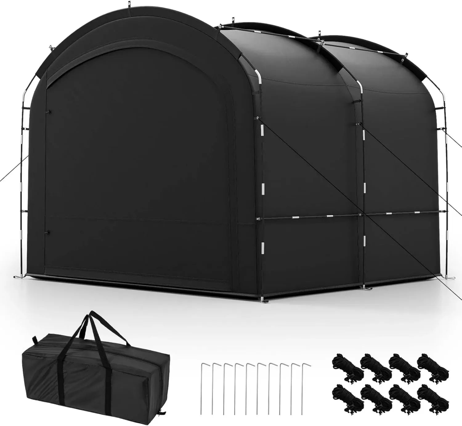 GOPLUS Abri Vélos Étanche Portable, Tente Extérieure pour Vélos, Motos, Outils, Tissu Oxford Renforcé, Doubles Entrées Zippées, 254 x 215 x 192 CM