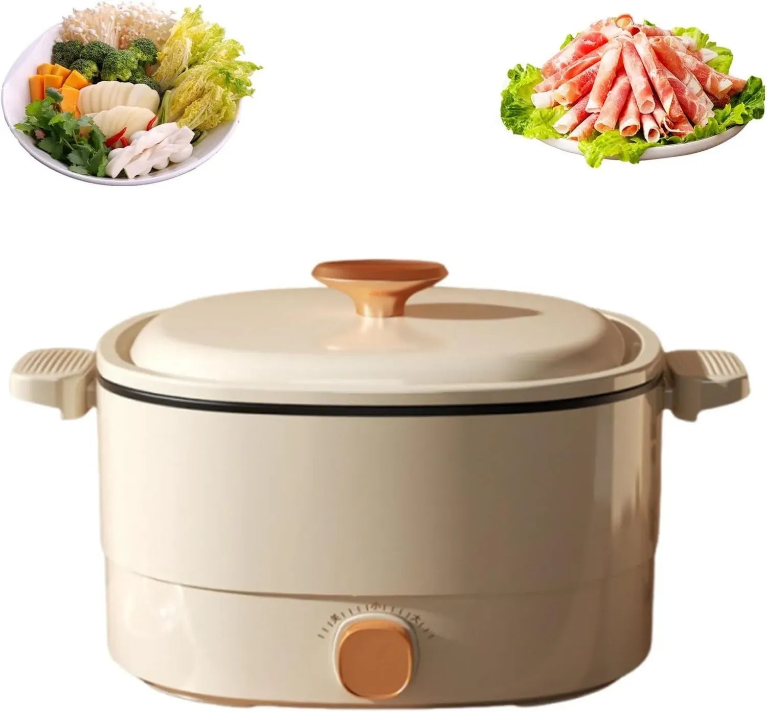 Cocotte Électrique Multifonction 5L, Cuiseur Portable pour Nouilles et Barbecue, Parfait pour Fêtes et Famille