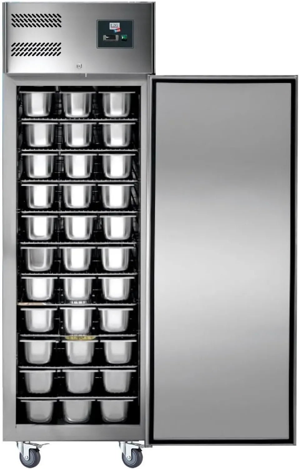 Armoire Réfrigérée en Inox 1 Porte - Température +2 à +10°C - Dégivrage Automatique - 10 Niveaux de Grilles