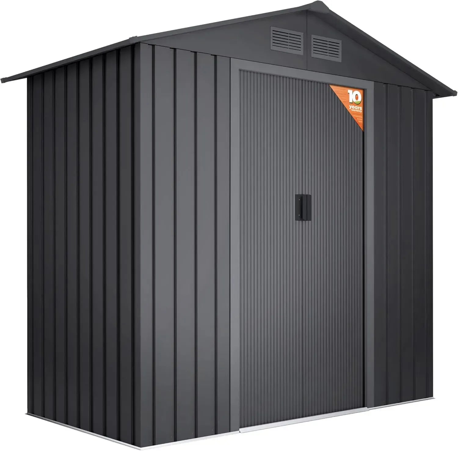 Cabane de Jardin Métallique Gris Anthracite 2,57m² avec Double Porte Coulissante et Ventilation