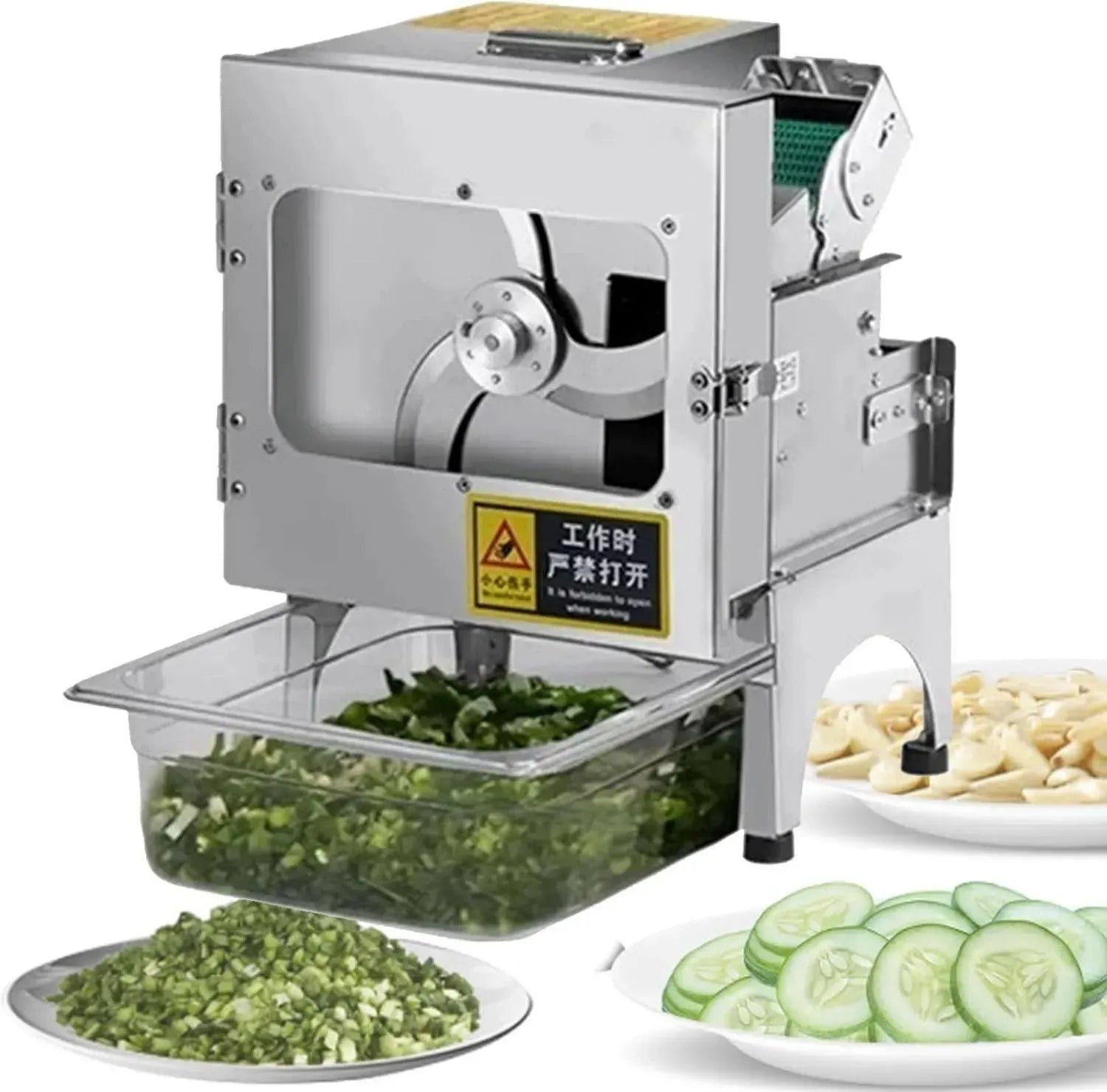 Trancheuse Électrique Multi-Légumes 200W, Hachoir Réglable 1,5-35 mm pour Oignons et Poireaux