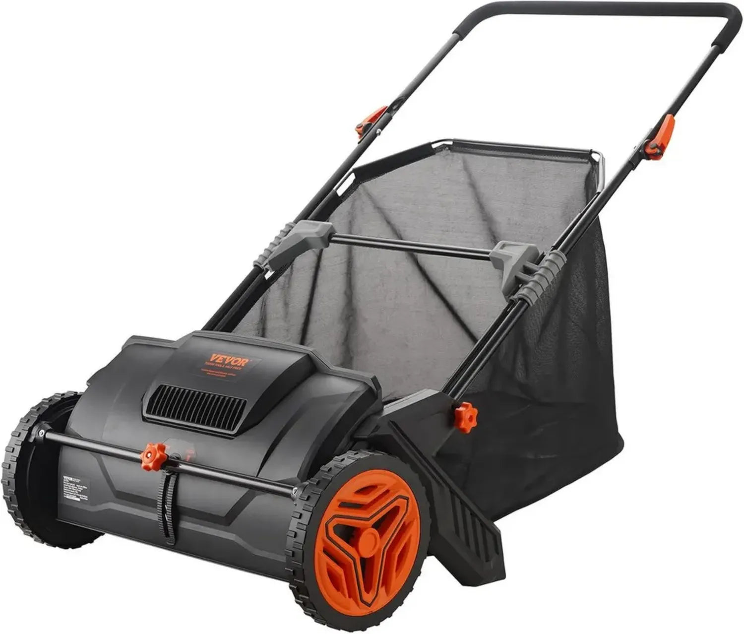 VEVOR Balayeuse de Pelouse 99 L avec Sac Collecteur - Balai Rotatif Réglable 53,5 cm pour Jardin