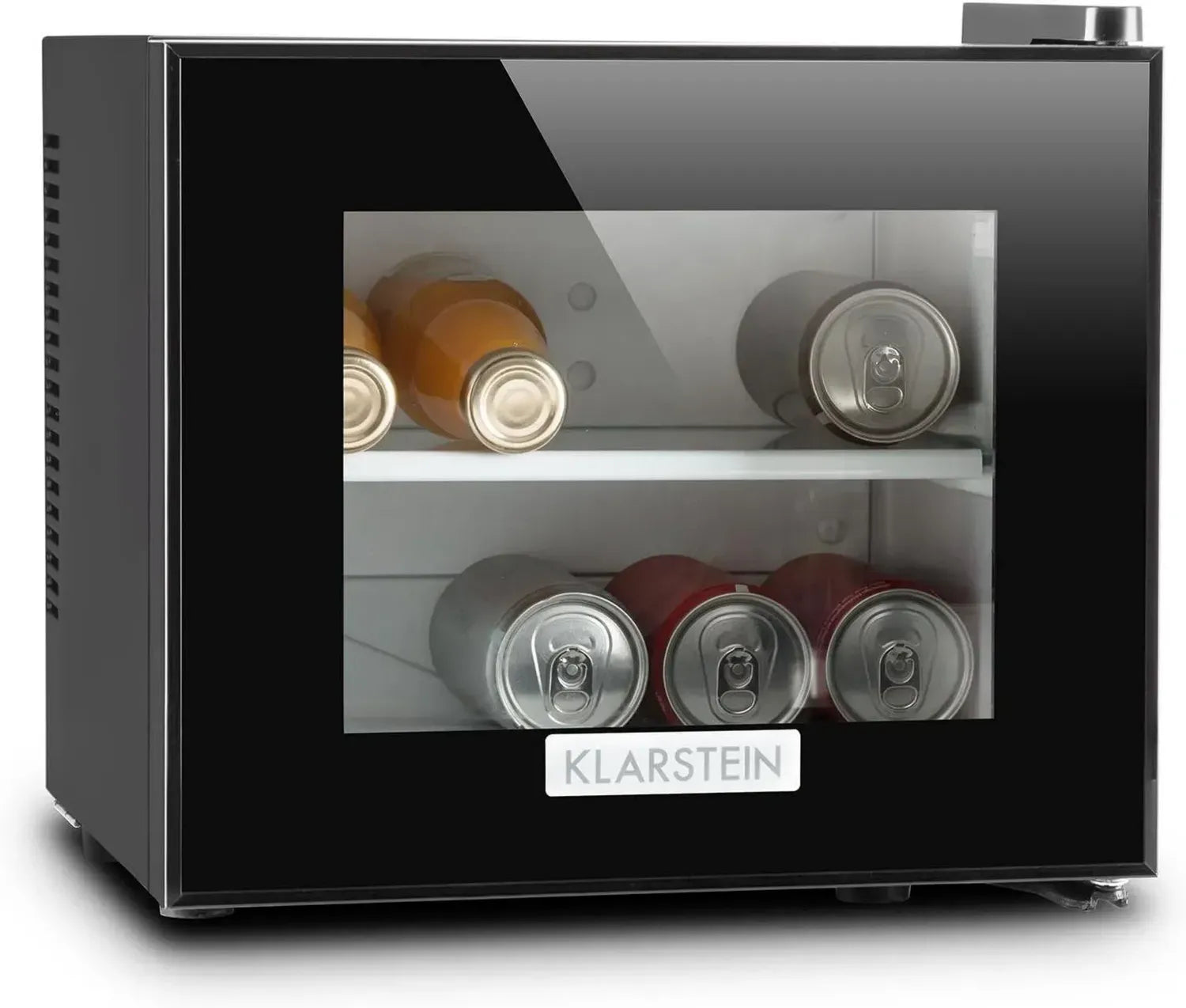 KLARSTEIN Frosty Mini Réfrigérateur Compact 10 L, 65 W, Porte en Verre, Silencieux 30 dB