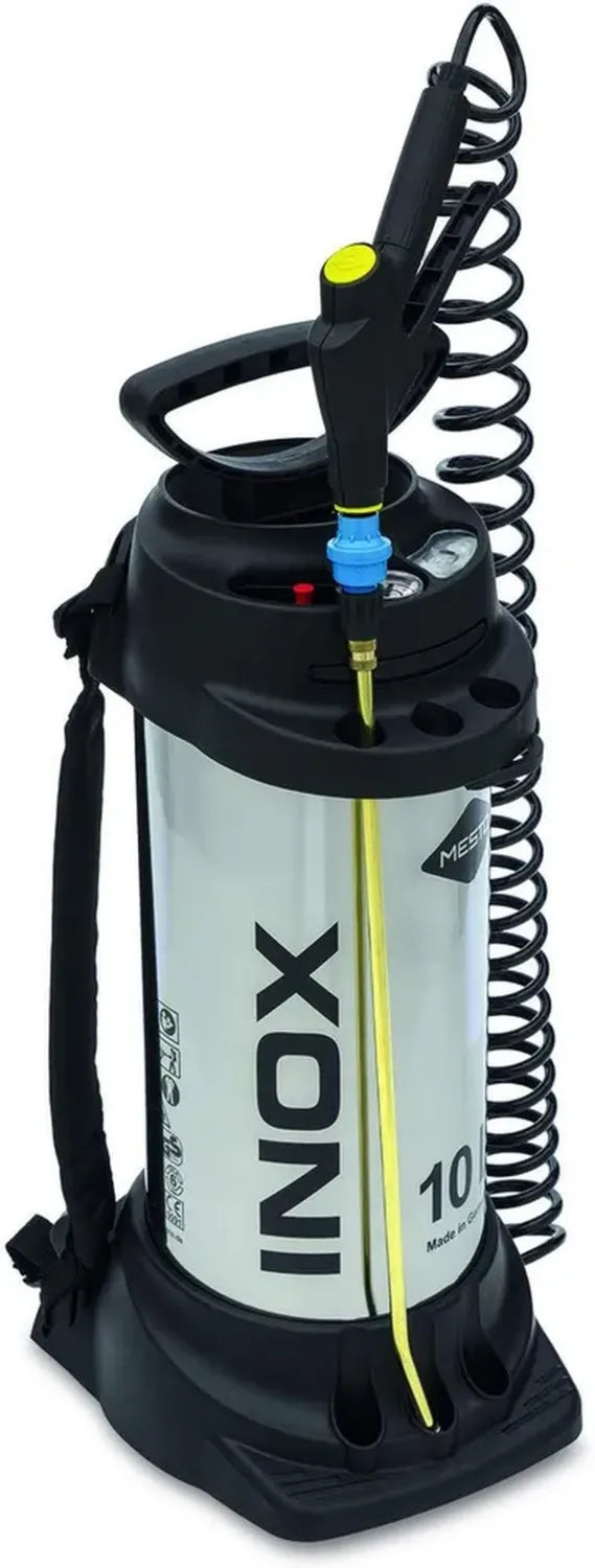 Pulvérisateur Haute Pression INOX Mesto 10L, 6 Bars, Acier Inoxydable, Portable, Buse Laiton