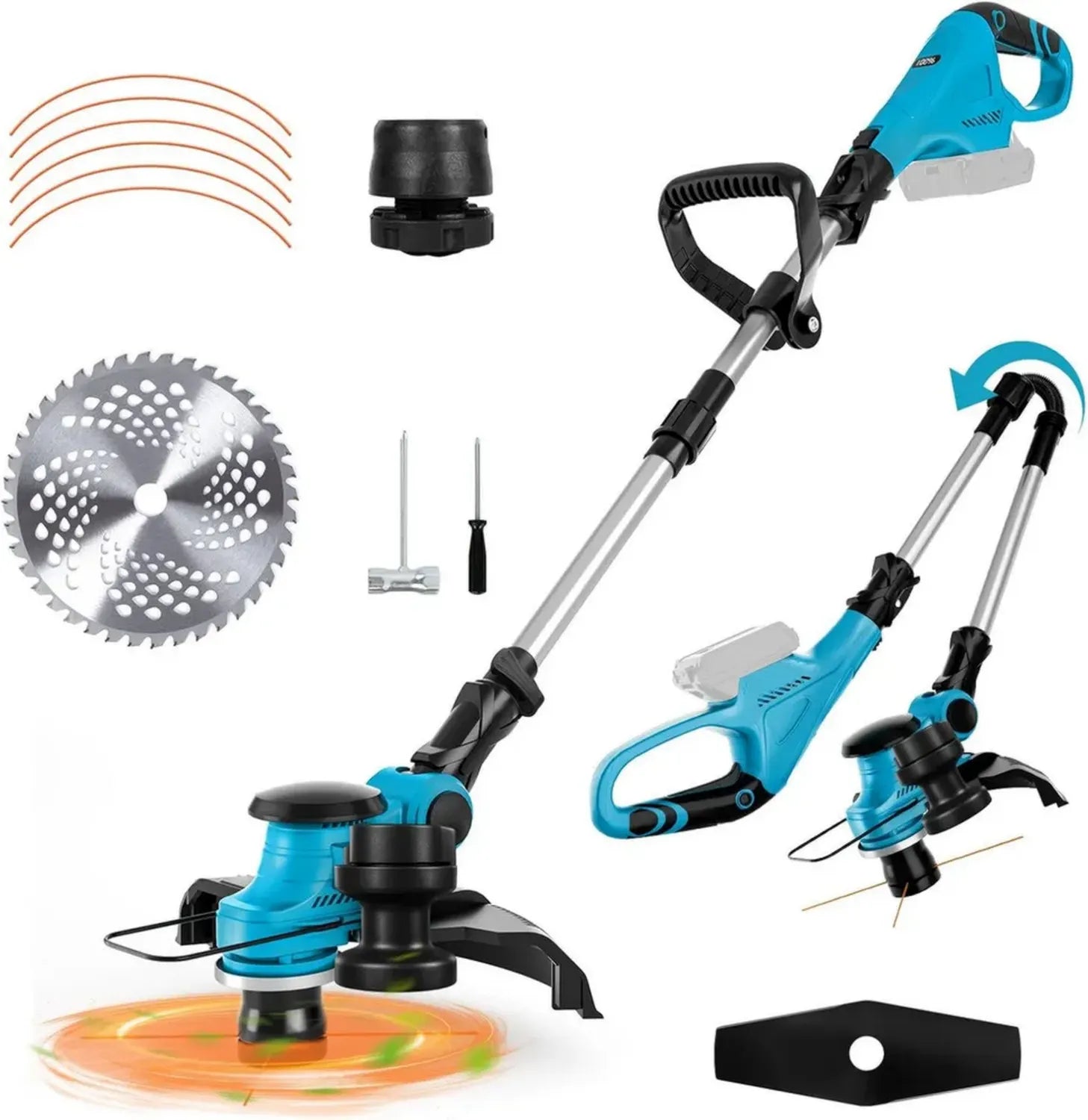 Coupe-herbe sans fil 3 en 1, compatible Makita 18V, moteur brushless, 30 cm de coupe, indicateur de batterie