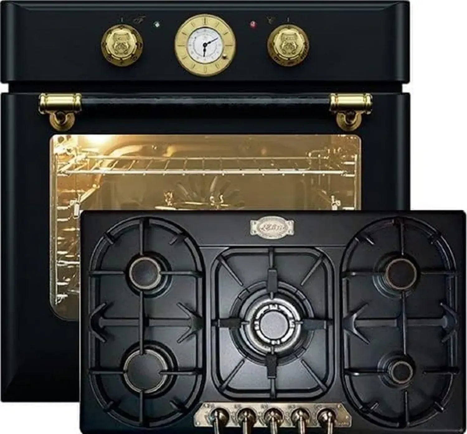 Kaiser Cuisinière Autonome avec Four Encastrable 68L, 10 Fonctions, Plaque Gaz 90cm, Ivoire
