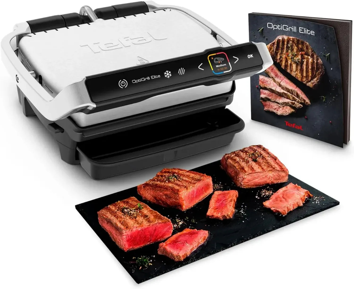 Tefal Optigrill Elite - Grill Intélligent, 12 Programmes, Mode Manuel, Fonction Saisie, Pour 4 Personnes