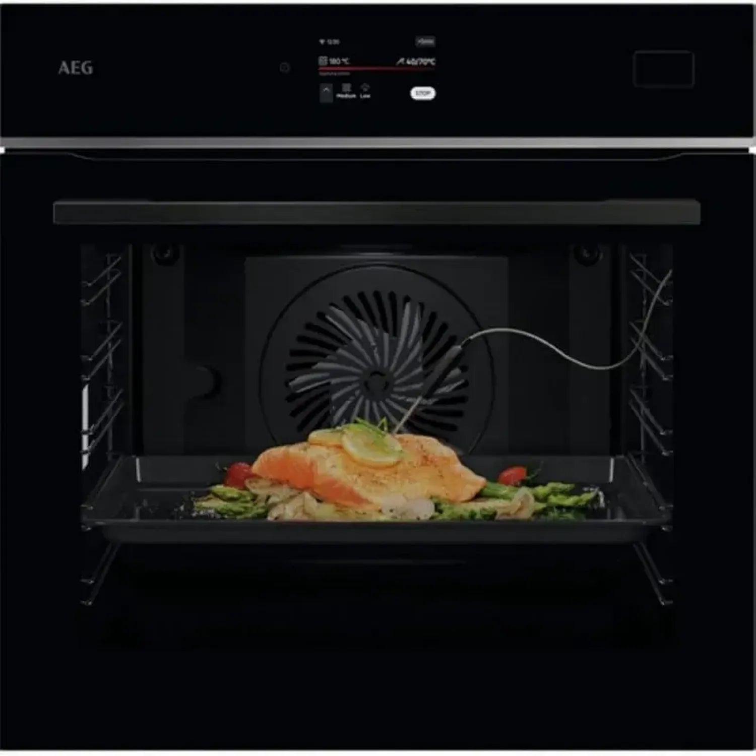 AEG Four Multifonction 70L, Nettoyage Vapeur, 119 Programmes Automatiques, Écran Tactile, Connectivité Wi-Fi, Noir