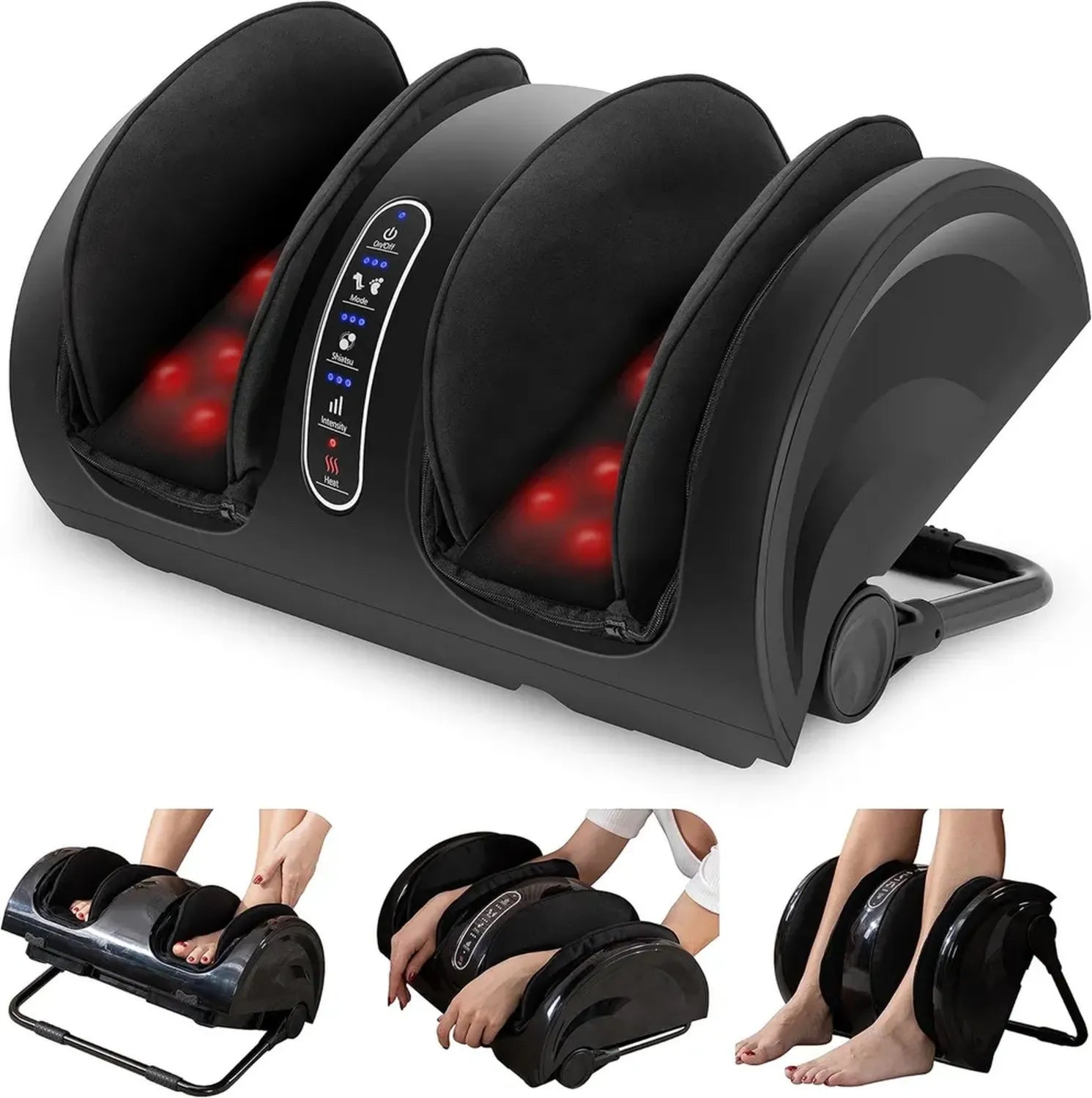 Snailax Masseur Shiatsu pour Pieds et Jambes avec Chaleur, Soulagement de la Fatigue et des Douleurs Plantaires, Idéal Cadeau pour Noël