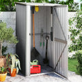 Cabanon de jardin en acier galvanisé gris 118,5x97x209,5 cm, maison préfabriquée