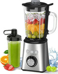 Mixeur Blender 1000W Haut Rendement, Bol en Verre 1,5L, Tasse 600ml, 3 Modes, Vitesse Variable, 24000 tr/min, Inox, Idéal pour Smoothies et Shakes