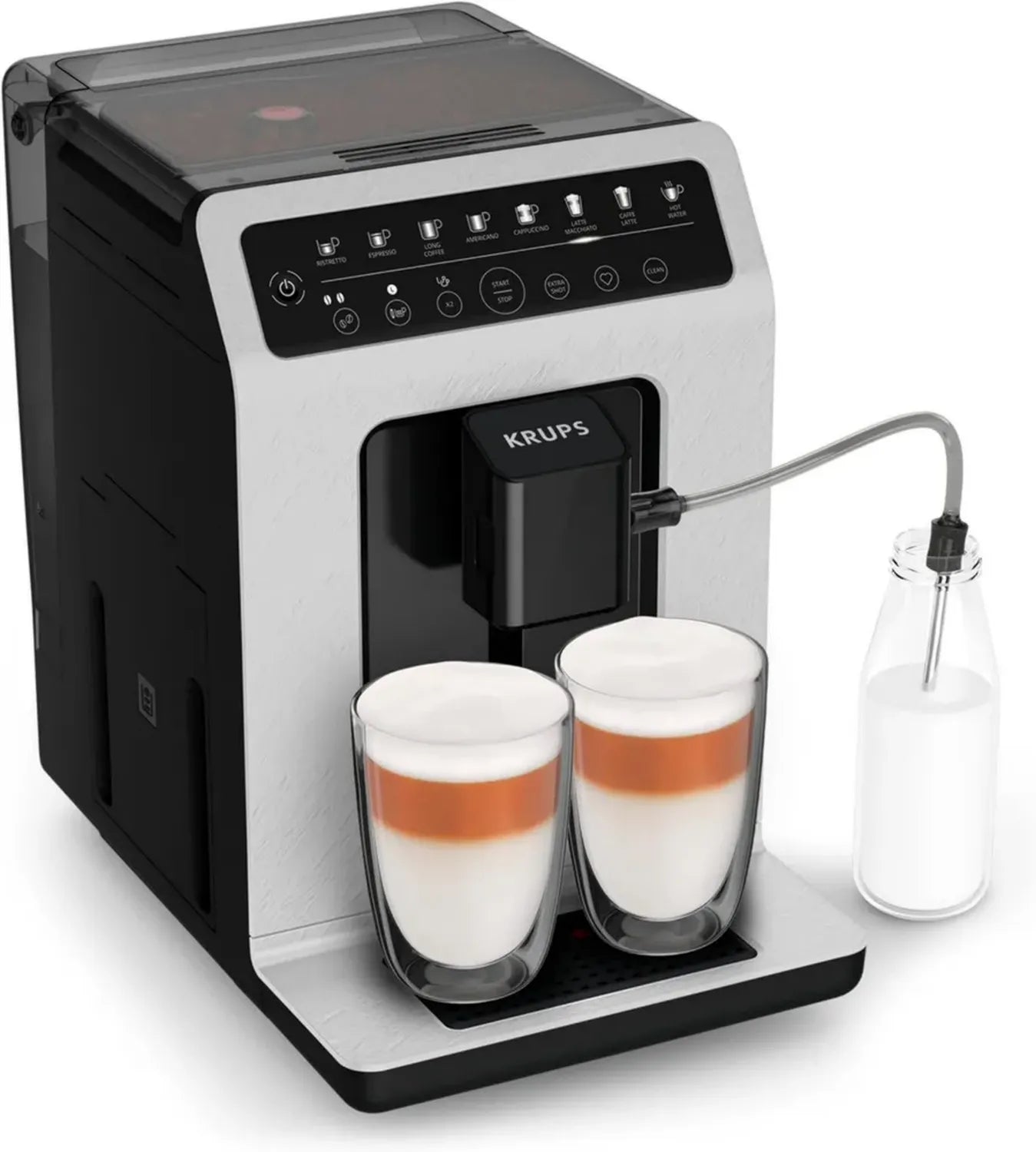 KRUPS Cafetière Automatique 7 Boissons, Cappuccino & Expresso, Système One-Touch Éco-Design, Fabriquée en France, Modèle YY4660FD