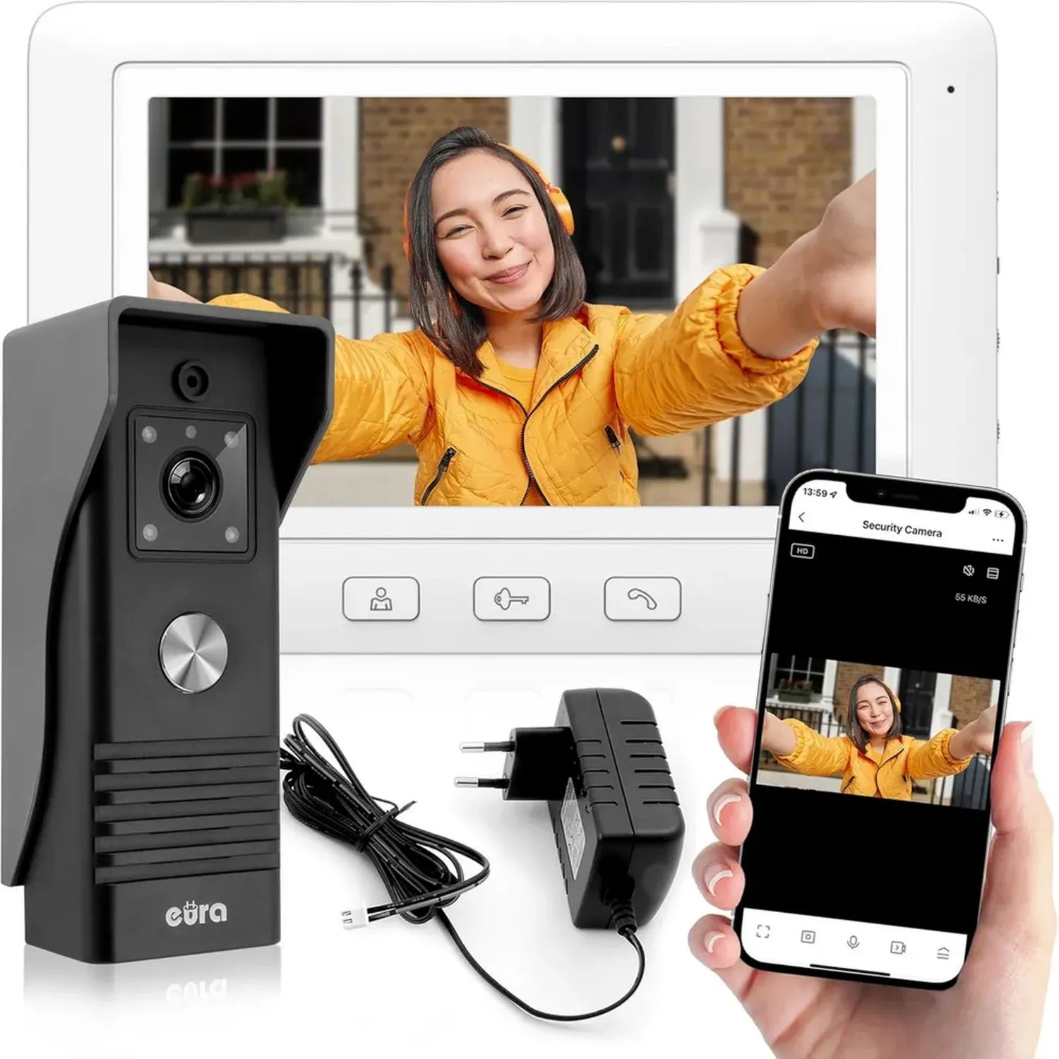 Moniteur Vidéo Interphone WiFi 7 Pouces Eura VDP-45A3-TY Alpha+