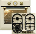 Four électrique encastrable rétro avec plaque de cuisson gaz, 68 L, 10 fonctions, 60 cm, ivoire