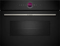 Four à micro-ondes encastrable Bosch Série 8, noir, AutoPilot, 10 programmes, LED, porte battante, 1000 W, 45x60 cm